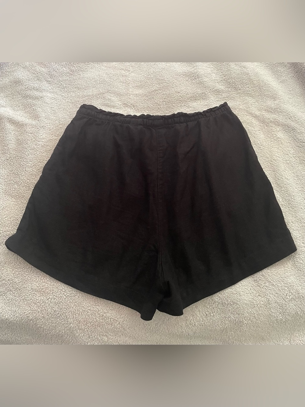 H&M Linen Blend Pull-On Shorts — Black Size M - Picture 2 of 4
